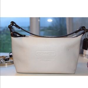 White leather coach purse